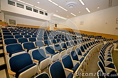 Empty lecture hall in college Stock Photo