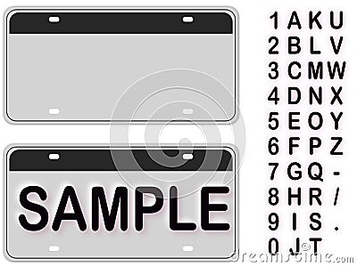 Empty License Plate Vector Illustration