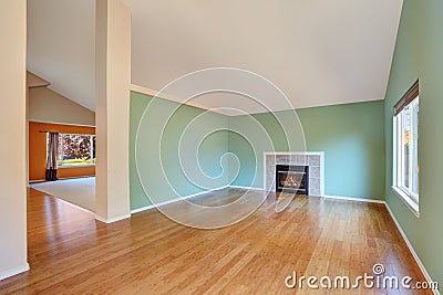 Empty living room interior in a new construction house Stock Photo