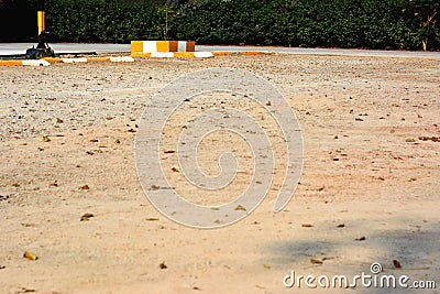 The empty lot parking on dirty gravel Stock Photo