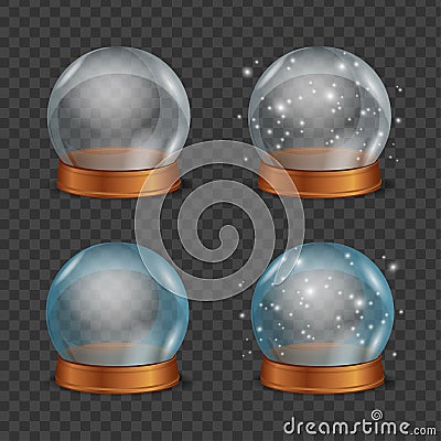 Empty Magic Crystal Ball Set. Vector Vector Illustration