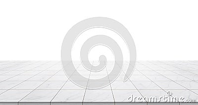 Empty marble floor top isolated on white background Stock Photo