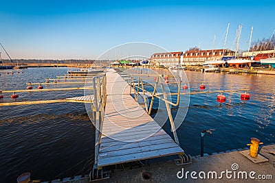 An empty marina in Gorki Zachodnie in Gdansk Stock Photo