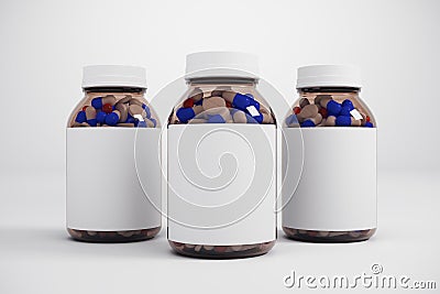 Empty medicine bottle Stock Photo