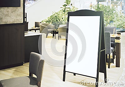 Empty menu board Stock Photo