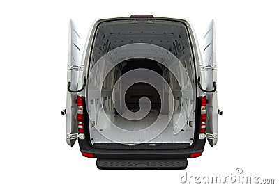 Empty Mercedes Sprinter van Stock Photo