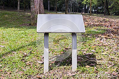 Empty metallic park sign as texture, Lake Gardens, Malaysia Stock Photo