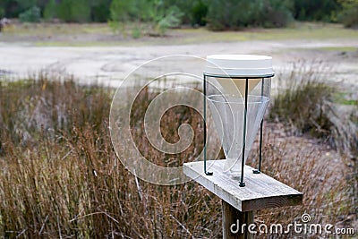 empty meteorology water container to mesure precipitations Stock Photo