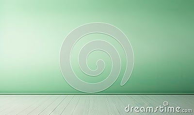 Empty minimalistic green room design. Created with AI Stock Photo