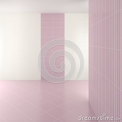 Empty modern bathroom with purple tiles Stock Photo