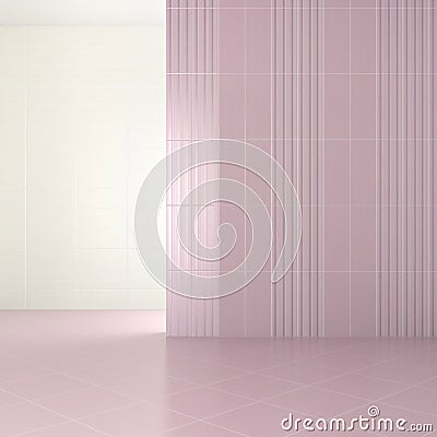 Empty modern bathroom with purple tiles Stock Photo
