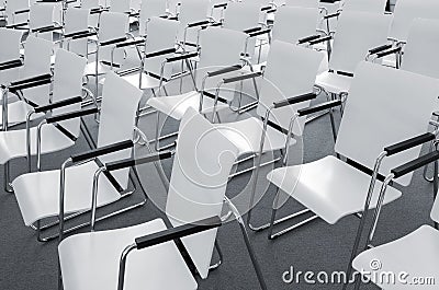 Empty modern conference seats Stock Photo