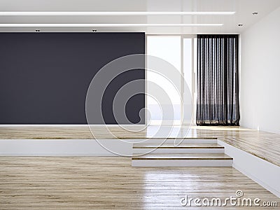 Empty Modern Interior Room Stock Photo