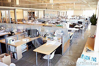 Empty Modern Open Plan Office Stock Photo