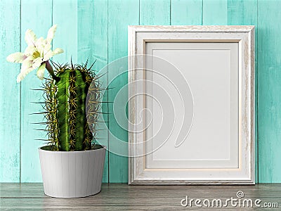 Empty modern style frame, 3D render Stock Photo