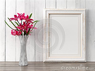 Empty modern style frame, 3D render Stock Photo