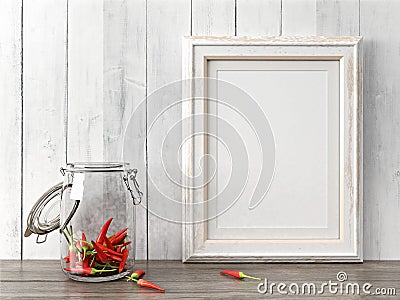 Empty modern style frame, 3D render Stock Photo