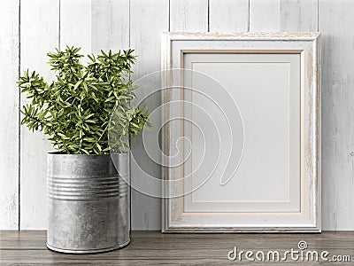 Empty modern style frame, 3D render Stock Photo