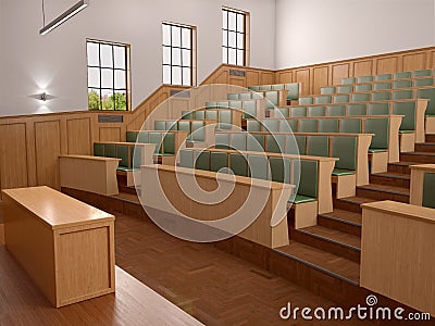 Empty modern style of lecturing of the University Cartoon Illustration