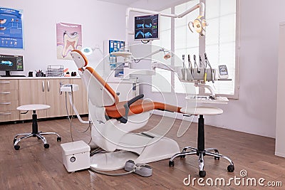 Empty modern teethcare stomatology hospital office with nobody in it Stock Photo