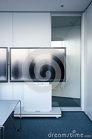 Empty modern video conference room Stock Photo