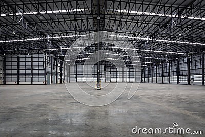 Empty modern warehouse. Stock Photo