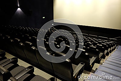 Empty movie theater Stock Photo