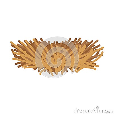 Empty nest bird isolated. Bird house made of branches. Vector il Vector Illustration