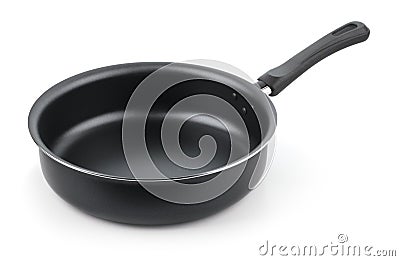 Empty nonstick frying pan Stock Photo