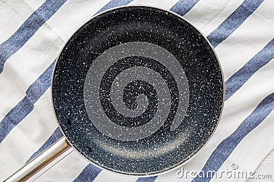 Empty Nonstick Frying Pan Skillet Stock Photo