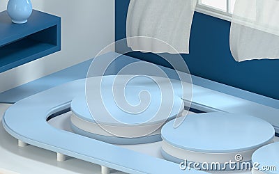 Empty object platform, indoors decoration, 3d rendering Stock Photo