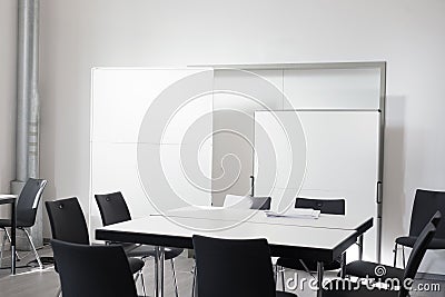 Empty office meeting room with chair, table white board Stock Photo