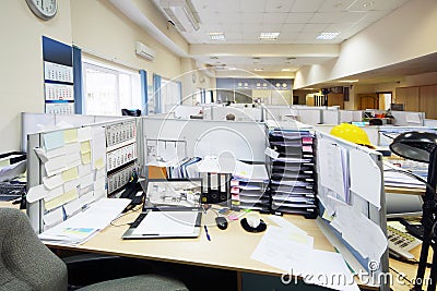 Empty official place separated by partition Stock Photo