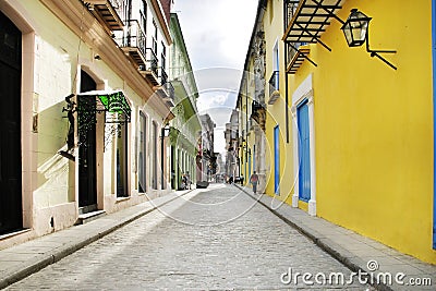 Empty old Havana street Stock Photo