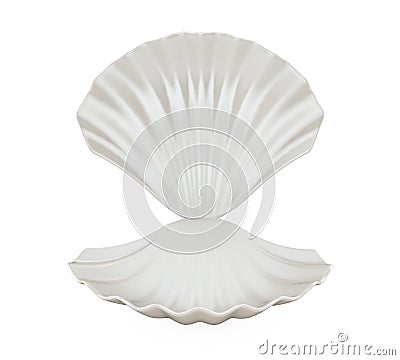 Empty Open Seashell Isolated Stock Photo