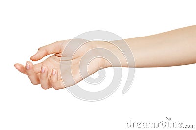 Empty open woman hand Stock Photo