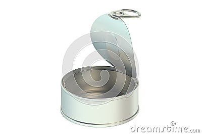Empty opened tin can Stock Photo
