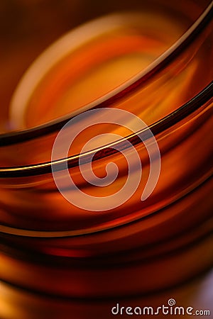 Empty orange glass bowls Stock Photo