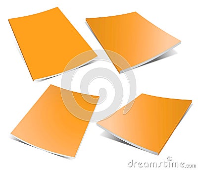 Empty orange magazine on white Stock Photo