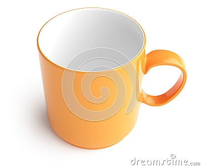 Empty orange mug Stock Photo