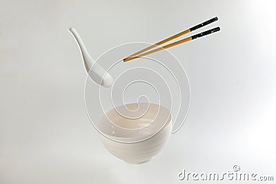 Empty oriental Japanese Chinese soup bowl Stock Photo