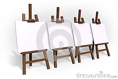 Empty Painting Easels Stock Photo