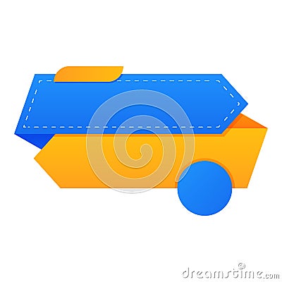 Empty Paper Label Or Tag, Sticky In Blue And Chrome Yellow Stock Photo