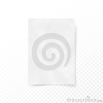 Empty paper letter white sheet template. Paper and carton texture. Paper surface canvas. Vector Vector Illustration