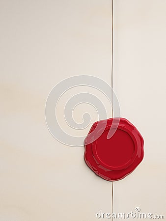 Empty Parchment with Red Wax Seal Stock Photo