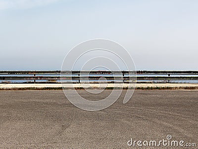 Empty parking with guardrail Stock Photo