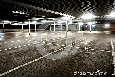 Empty parking level Stock Photo