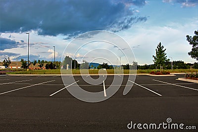 Empty parking lot Stock Photo