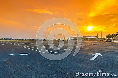 Empty parking lot Stock Photo