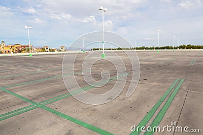 Empty parking lot Stock Photo